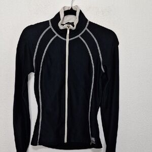 Snow Angel Black White Full Zip Stand Collar Snowboarding Outdoor Jacket Size S